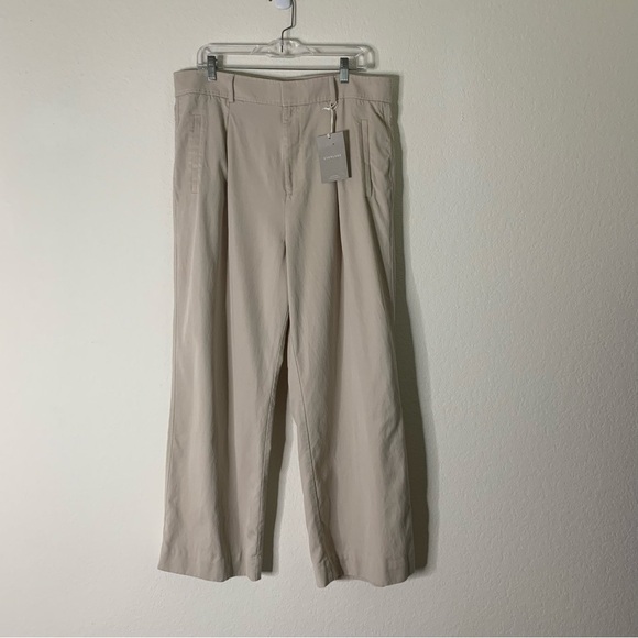 Everlane womens tan sandstone the way high drape pants 16 NWT - Picture 2 of 12